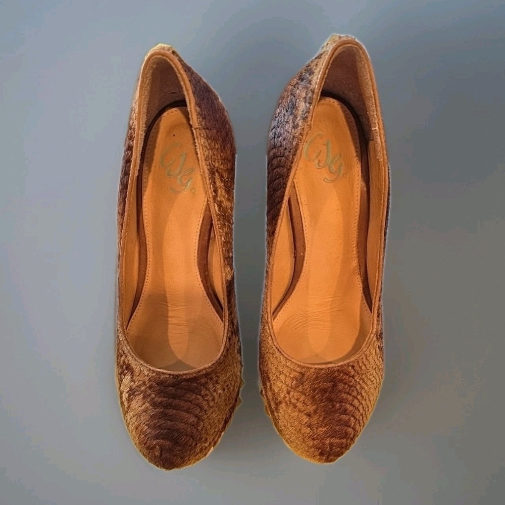 Chloe Jade Green Autumn/Winter 2012  collection Brown Snakeskin Platform Heels - Picture 6 of 9